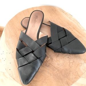 Madewell Black Leather Mules